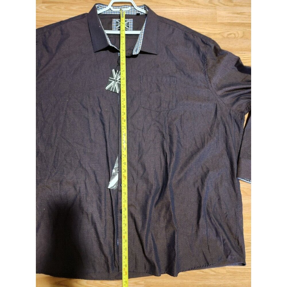 Soul Of London Men Shirt Long Sleeve 5XL Brown New With Tag - Picture 6 of 9
